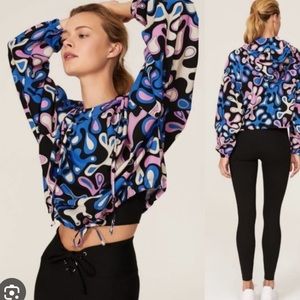 Year of Ours Splash Tennis Crop Hooded Pullover, XS